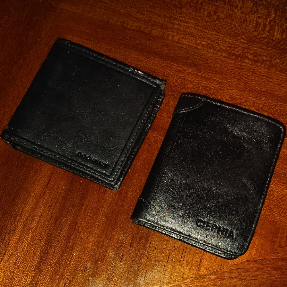 Black Leather Wallet Set